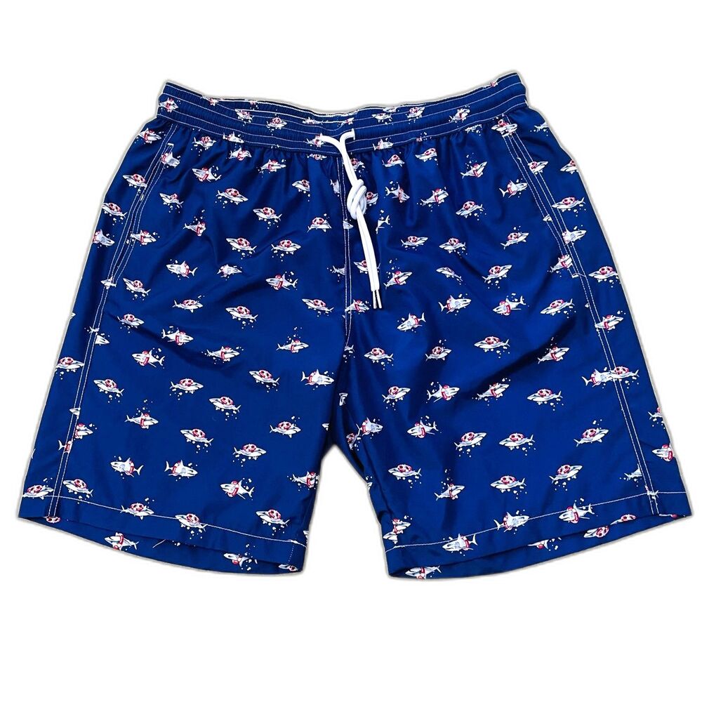 $175 Tiki Napoli NWT Mens Size XL Couture Swimsuit Trunks Shorts Sharks Designer